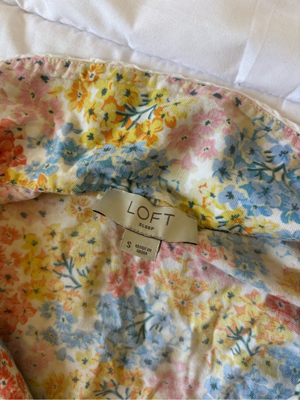 LOFT Pastel Floral Short Pajama Set - Yellow Blue Pink - Picture 2 of 2